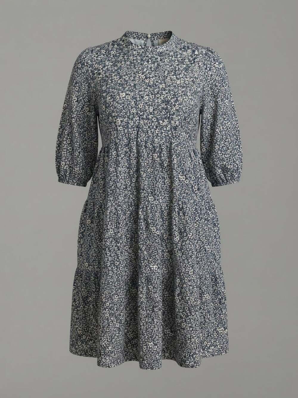 Everlane Blue Floral Tiered womens Dress Size Large